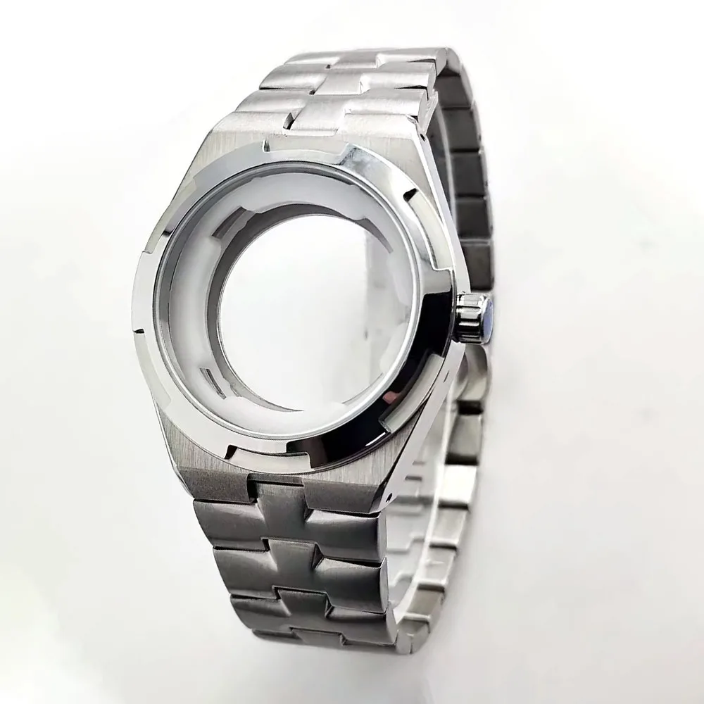 

43mm Case Sapphire Stainless Steel Case 33mm Dial Watch Accessories Full-body Mirror M8215 Housing Watch Repair Parts Watches
