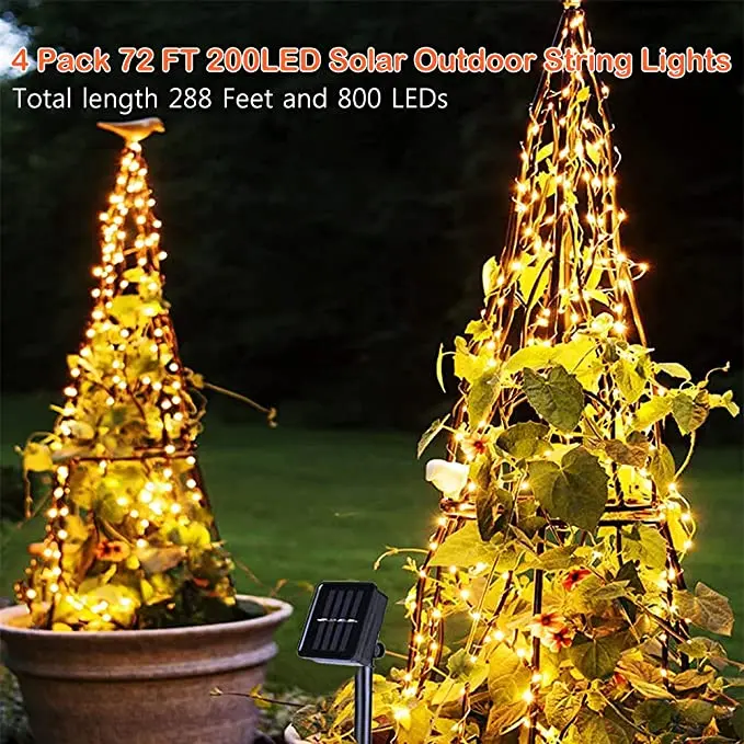 Guirxiété solaire à 100LED / 5M 50 LED, 12m, résistante à l\'eau, décoration de jardin, noël