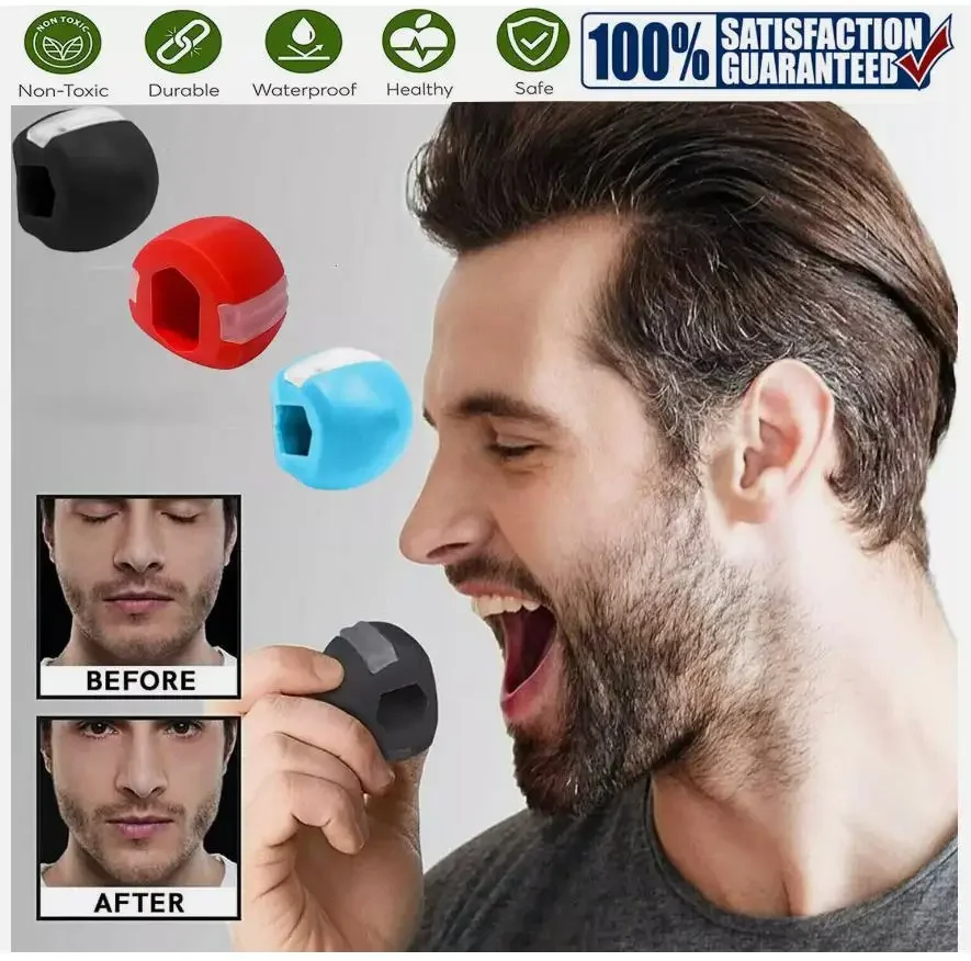 3PCS Quality Face Masseter Facial shape Go Mouth Jawline Jaw Muscle Exerciser Chew Ball Chew Bite Breaker Training Durable gallery 1
