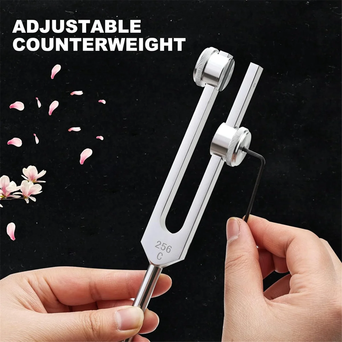 شوكة توليف للشفاء من سبائك الألومنيوم مع مطرقة سيليكون ، طقم شوكة توليف ، shz