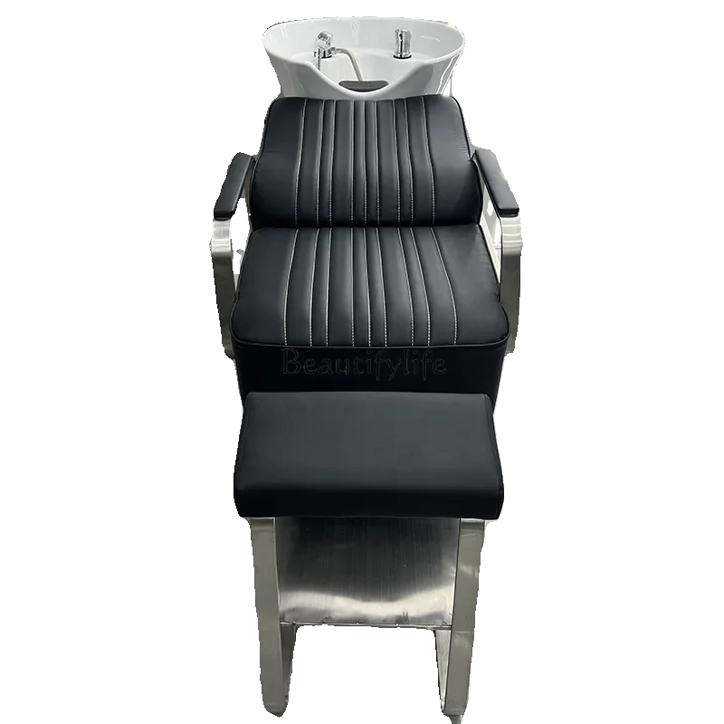 02High-end barber shop shampoo bed Hair salon special hair salon punch bed