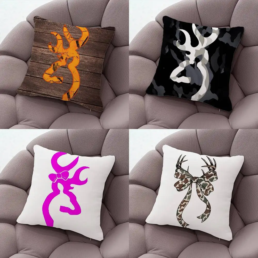 

B-Browning Cool Pillow Case Plush Fabric Soft Double-Sided Printed Sofa Warm Winter Home Gift Cushion Cover