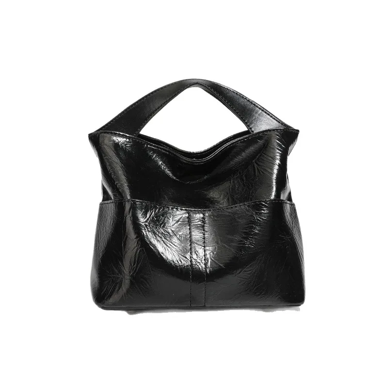

Black Soft Pu Leather Designer Hasp Solid Simple Handbag 2026 Fashion Large Capacity Versatile Commuting Shoulder Bag for Women