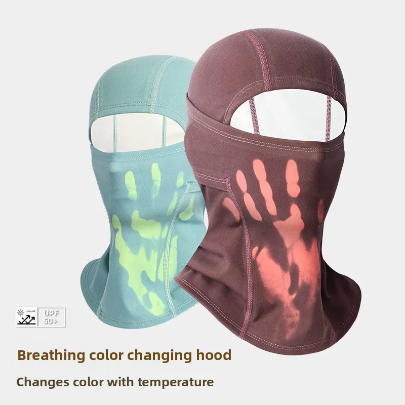 Winter Cycling Warm Mask Breathing Discoloration Hood Skiing Velvet Thickened Windproof Cold Thermal Induction Mask Men Women