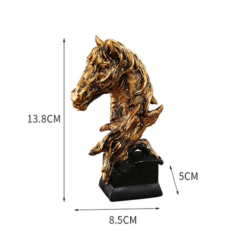 Nordic Horse Head Sculpture Animal Horses Statue Figurine Home Decoration Ornament Interior Art Crafts