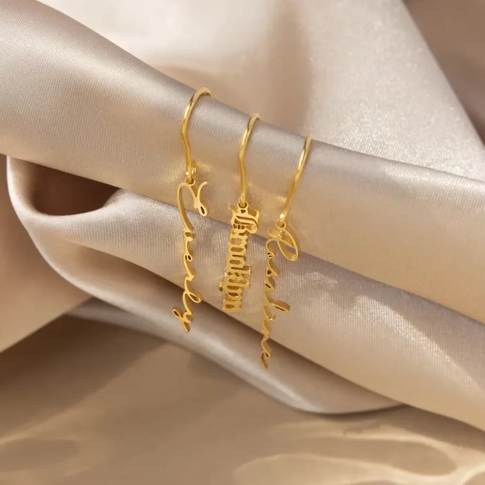 

Индивидуальные серьги с именем по индивидуальному заказу, серьги с именем ювелирных изделий из нержавеющей стали, подходят для женщин учащихся в различных подарках