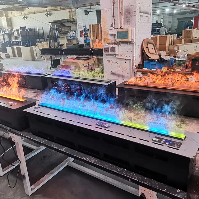 7 Color 3D Electric Fireplace APP & Remote Control US Plug Steel Freestanding LED Steam Fireplaces for Hotels Indoor Use