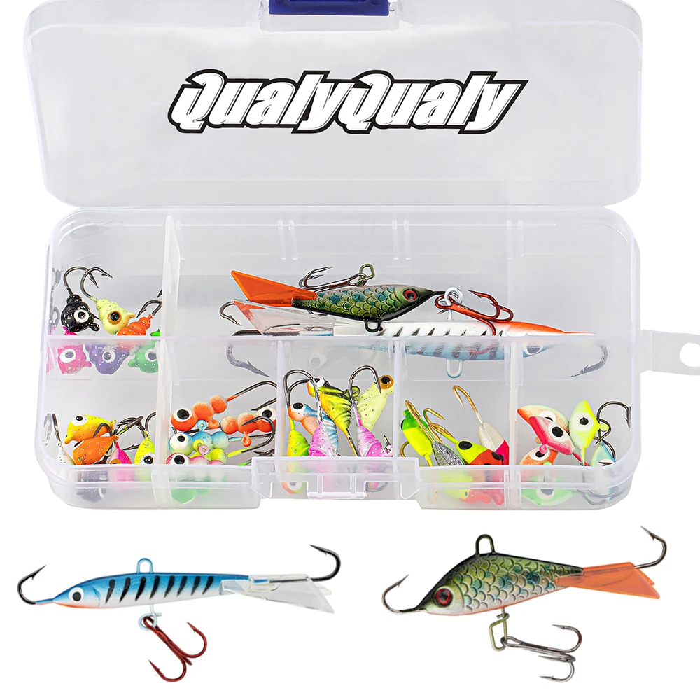 

38pcs Micro Ice Fishing Lures Kit 1.1g-10g Luminous Jig Head Fishing Baits Set For Walleye Crappie Fishing Jigging Hooks Kit