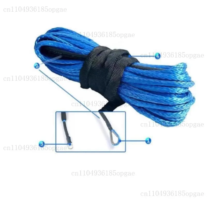 8200 Pound Electric Winch Rope Nylon Rope High-strength Fiber Rope 6mmx15m Car Trailer Trailer Belt