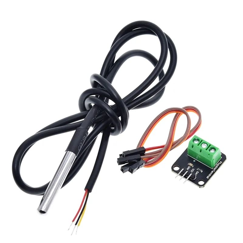 B49C 3Set DS18B20 Kit de Sensor de temperatura impermeable 100CM Cable de Sensor Digital adaptador de Terminal de sonda para Arduino