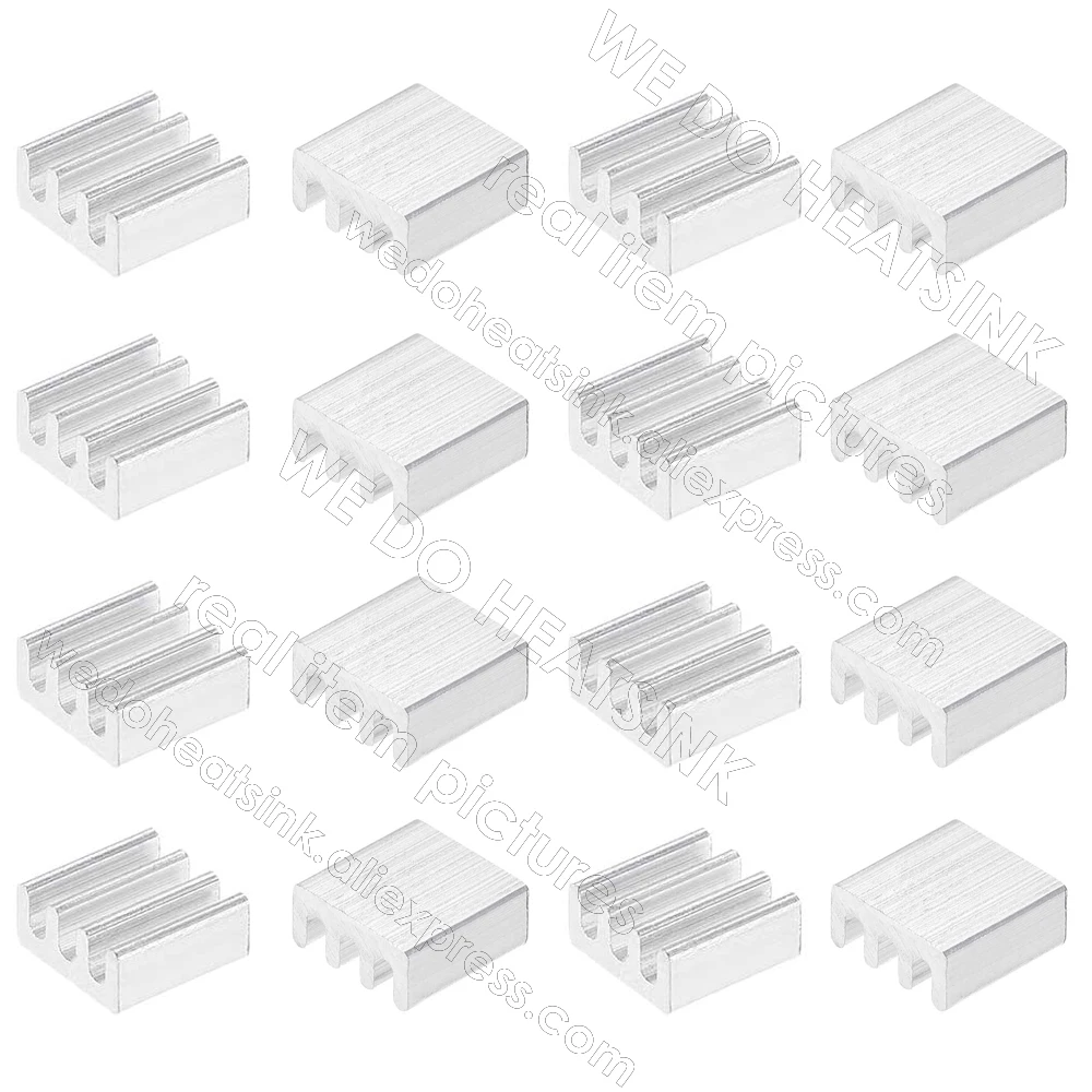 Wykonujemy Radiator 7x7x3mm bez lub z podkładka termiczna srebrny aluminiowy wytłaczany Radiator chłodnica grzejnika DO elektronicznego układu IC MOS — zdjęcie produktu 4