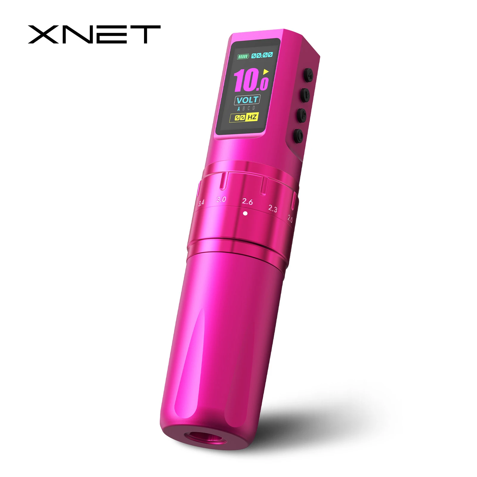XNET PYRO Rotary Tattoo Machine Wireless Tattoo Pen Adjustable Stroke 2.0-4.2MM All-Aluminum Body 1600mAh Battery Capacity