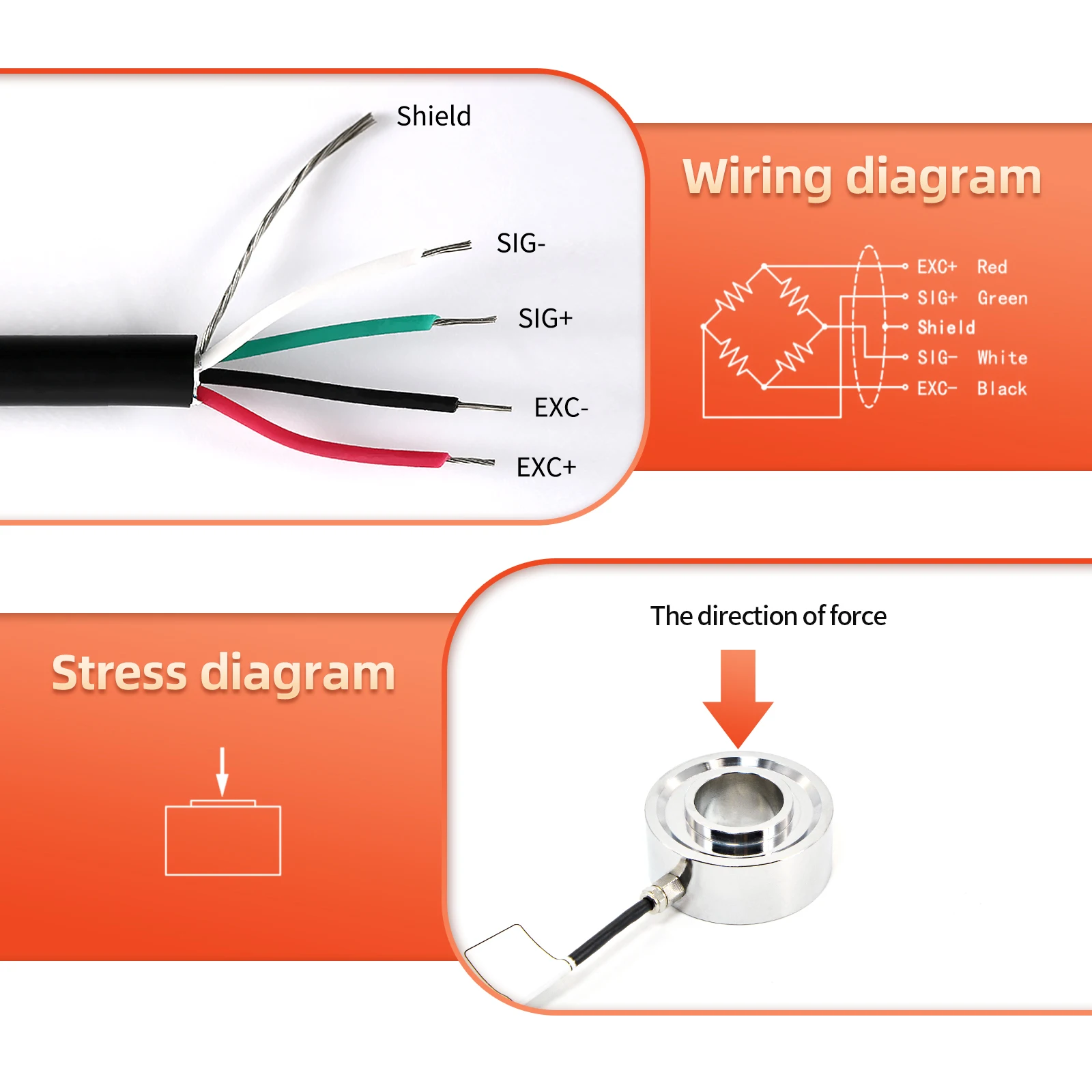 load cell Ring force sensor Through hole forklift truck weight bolt pressure detection tightness force measurement