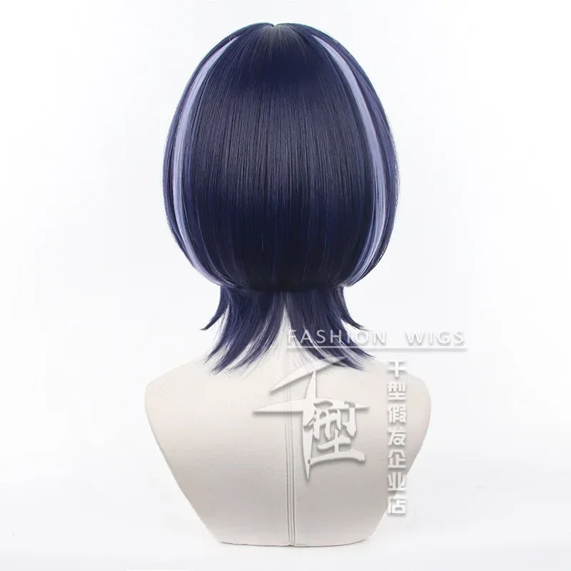 Wanderer Scaramouch Cosplay Synthetic Hair Short Halloween Party Wig Game Impact Wanderer Cosplay Wig