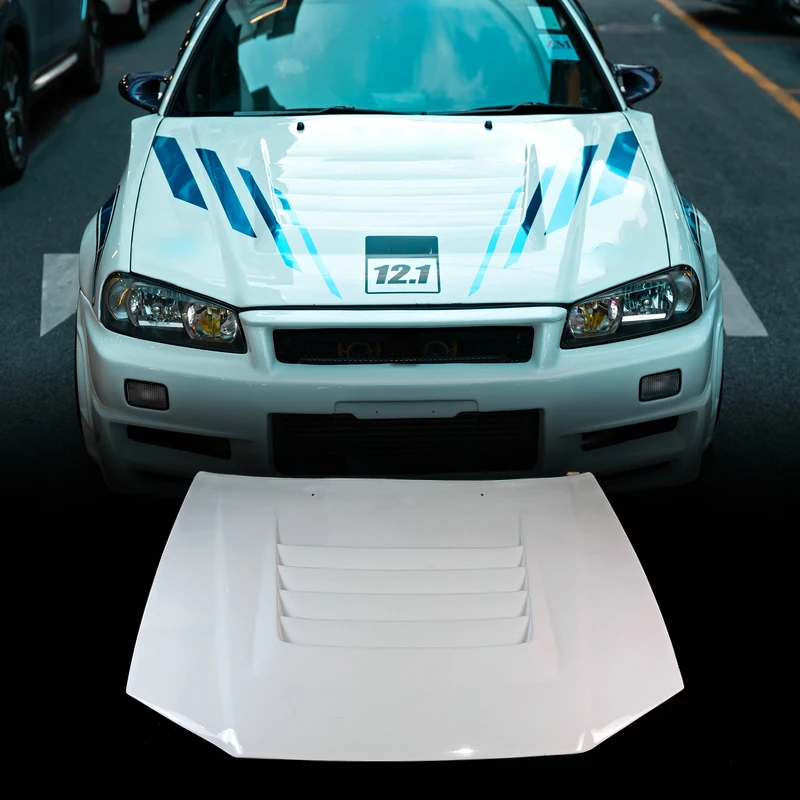 

For GTT GTR R34 Conversion Kit NI Style Hood - Exterior Conversion Hood (Only Fits Conversion Front Bumper)