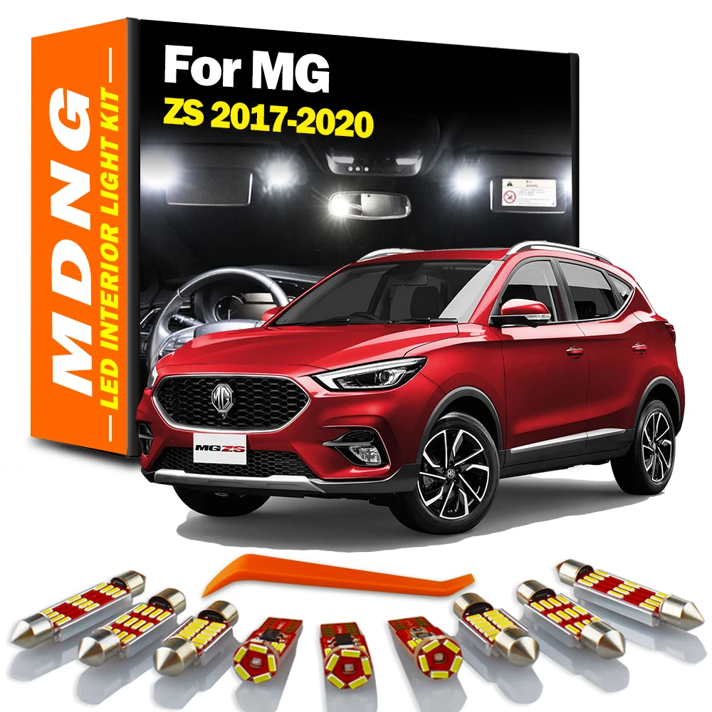 MDNG 6Pcs For MG ZS 2017 2018 2019 2020 LED Interior Dome Map Trunk Light Kit Car Led Bulbs Canbus No Error Accessories