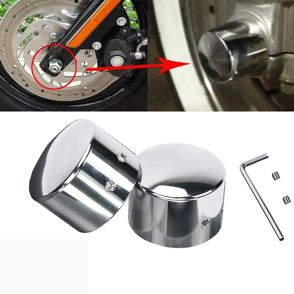 Motorcycle Chrome Front Axle Nut Cover Aluminum for Harley for Sportster 883 1200 for Dyna VRSCA V Rod 2002 2003 2004 2005 2006