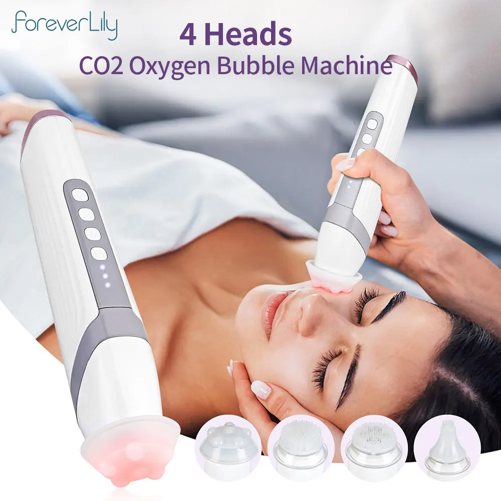 ชาร์จ CO2 ออกซิเจน Bubble เครื่อง 7 สี LED Photon Facial Exfoliate Skin Care ปากกาการสั่นสะเทือนทําความสะอาดลึกอุปกรณ์ความงาม