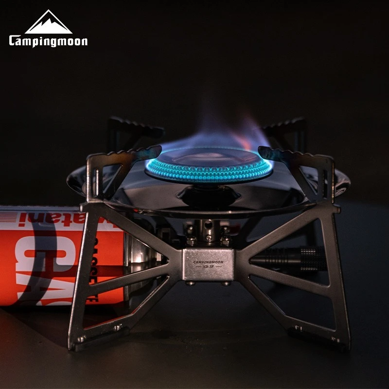 

Портативная газовая плита CAMPINGMOON XD-5F Xuan Yan с большой мощностью и стабильным давлением для кемпинга на открытом воздухе