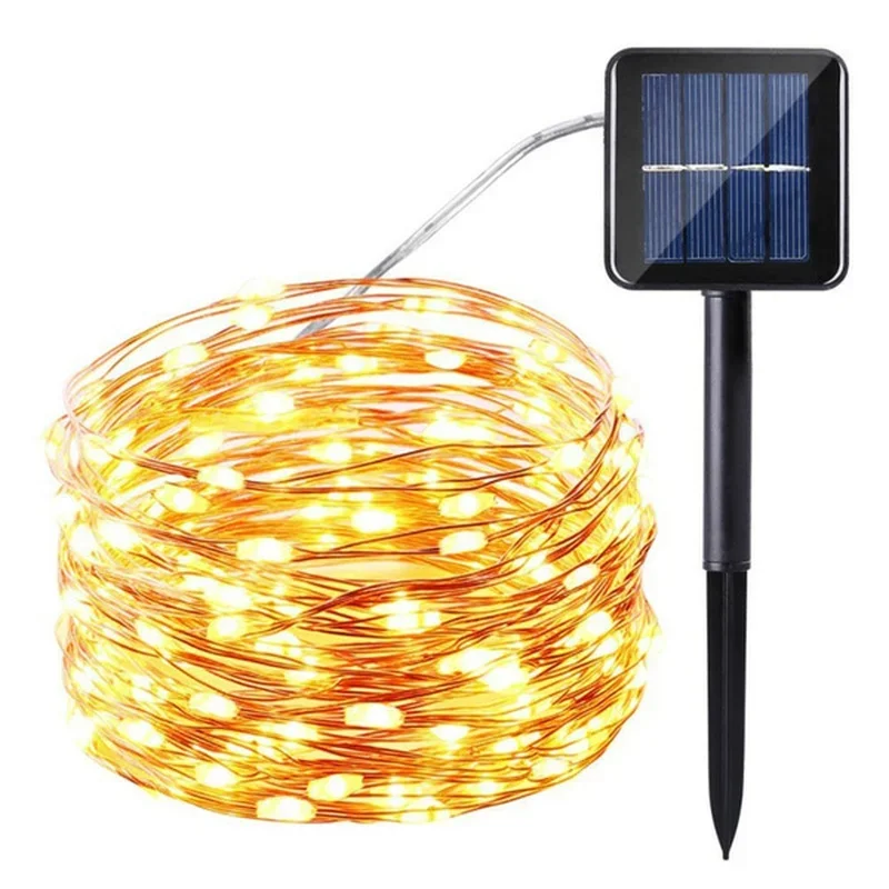 32M 300 LED Solar Strip Light Home Garden Copper Wire Light String Fairy Outdoor Solar Powered Christmas Party Decor.