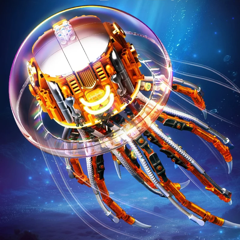 Senbao Building Blocks, Mechanical Jellyfish, Deformable Building Blocks, Clapping Lights, Models, Toys, Ornaments, Gifts