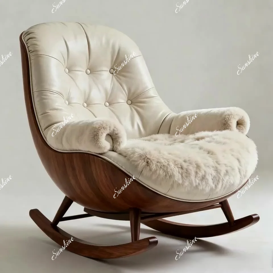 Living room light luxury single rocking chair household adult balcony lazy recliner