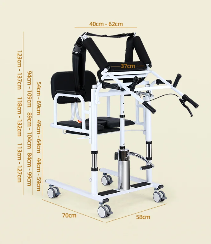 طريح الفراش رعاية المسنين قطعة أثرية مشلول مساعد رفع كرسي التحرك الهيدروليكي المرحاض نقل المريض رفع كرسي #4