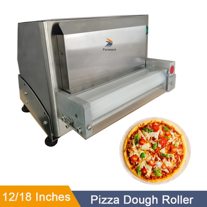 220V/110V Automatic Pizza Dough Roller Sheeter Making 12 inch Pizza  Single Roller Dough Press Machine Pizza Making Machine