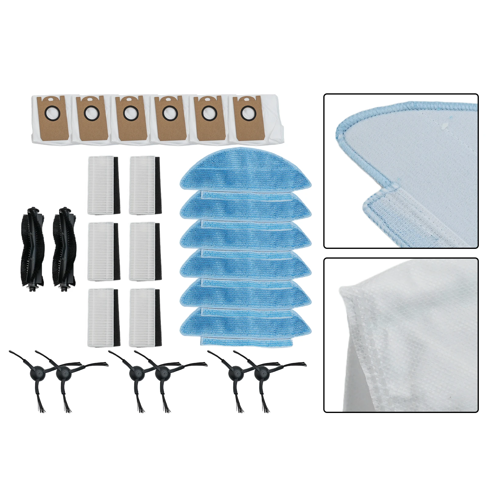 Conjunto de filtro de pano para esfregão, kit de filtro de escova lateral principal, manutenção de piso, fácil instalação, limpeza eficiente, filtragem de poeira fina