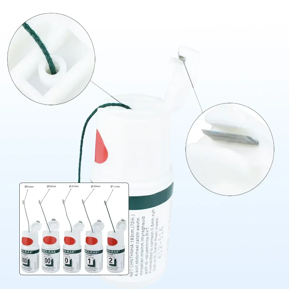 WELLCK Gingival Retraction Cord Disposable Knitted Cotton 5 Sizes For Gum Line Precise Dental Work