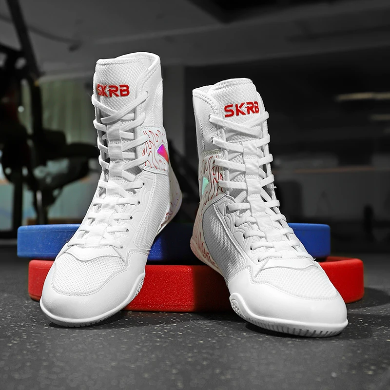 Stivali da wrestling classici da uomo Scarpe da boxe da allenamento all'aperto Scarpe da wrestling da donna classiche professionali traspiranti di marca da combattimento