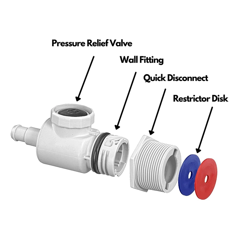 Pool Cleaner Universal Wall Fitting UWF Connector Assembly 9-100-9001 for Zodiac Polaris 280 380 3900 Pool Cleaners