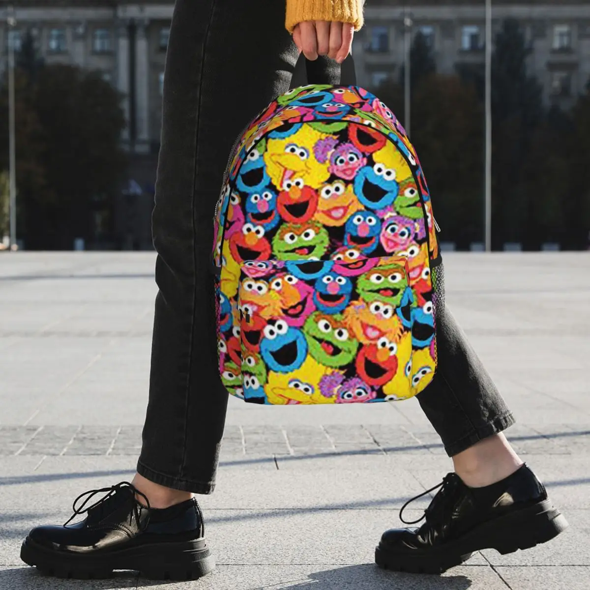 Рюкзак Sesame Street At Zazzle для школьников, детская сумка для книг, школьная сумка для ноутбука, сумка через плечо для мальчиков и девочек.