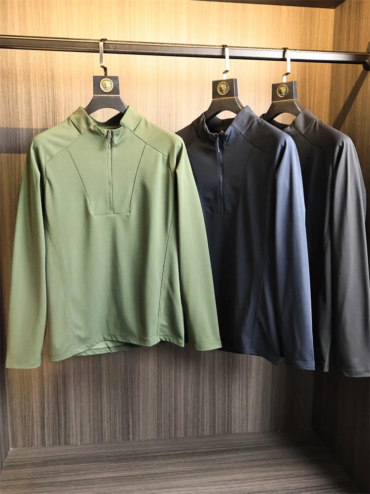 

Мужская футболка на молнии Faion Fce на подкладке, осень-зима, 3D пошив, эластичный базовый слой, топ Urban Sle, смесь полиэстера