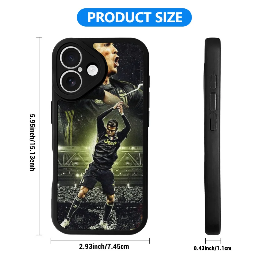 Ronaldo Illustration iPhone Case Phone Case For iPhone 16 Pro Max Silicone Skin Case