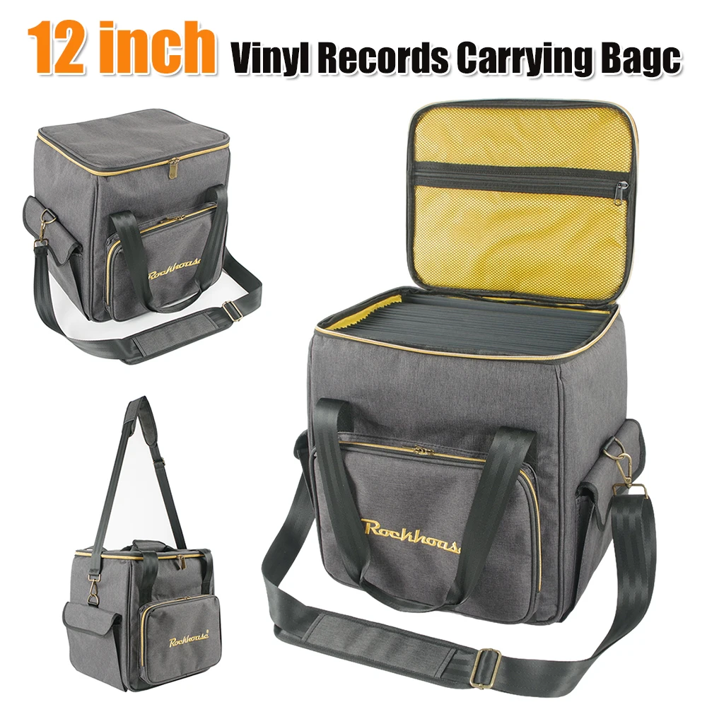 Waterproof Record Storage Bag Wear Resist Portable Record Shoulder Bag Vinyl Records Storage Handbag Holds Up To 45 Vinyl Albums