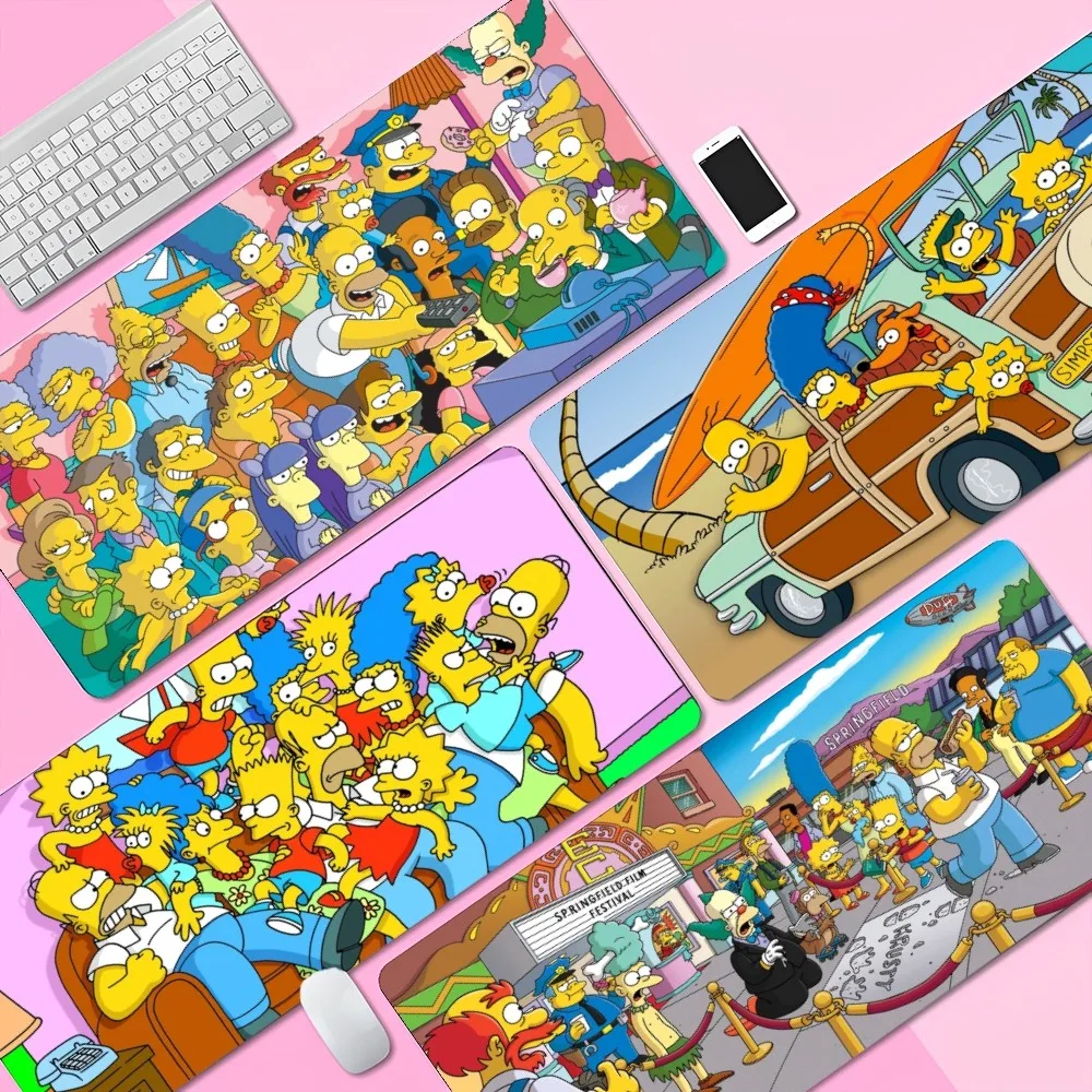 Funny S-Simpson Cartoon Mousepad Custom Skin Desktop Desk Mat Kawaii Gaming Accessories Students Writing for PC Computer Table