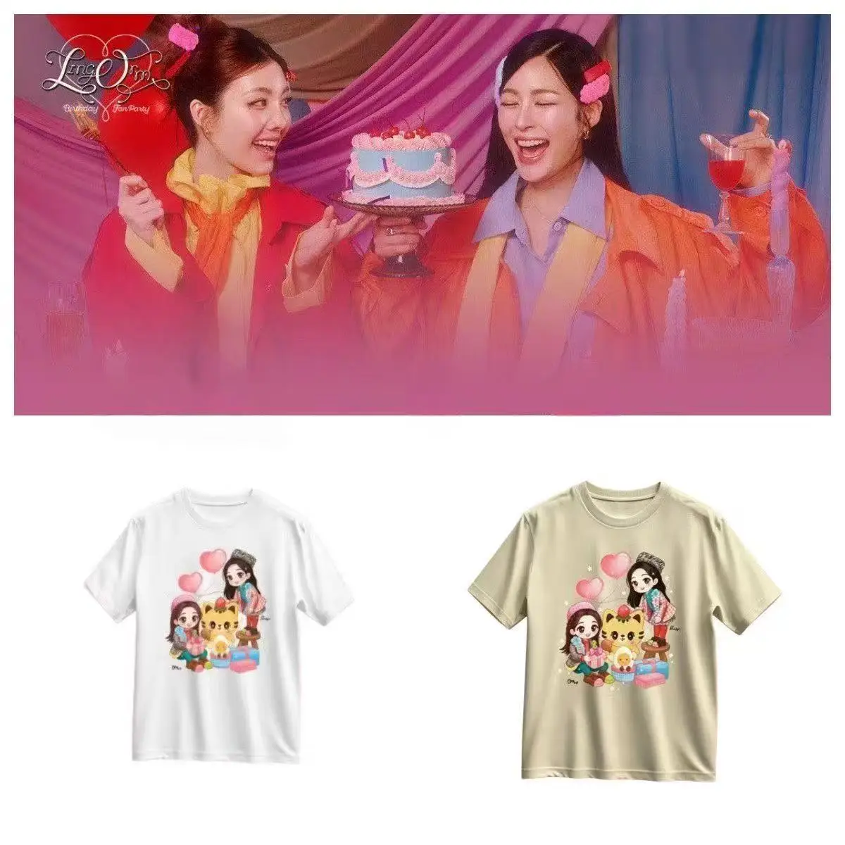 LingOrm‌ Same T Shirt Lingling Kwong Orm Fashion Cute Cartoon Print Fans T-shirt Men Women Summer Cotton Short Sleeve Tee Tops