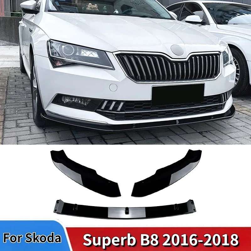 

Для Skoda Superb B8 2016-2018 3 шт. автомобильный передний бампер, разделитель губ, диффузор, комплект кузова, спойлер, защита бампера, автоаксессуары, тюнинг