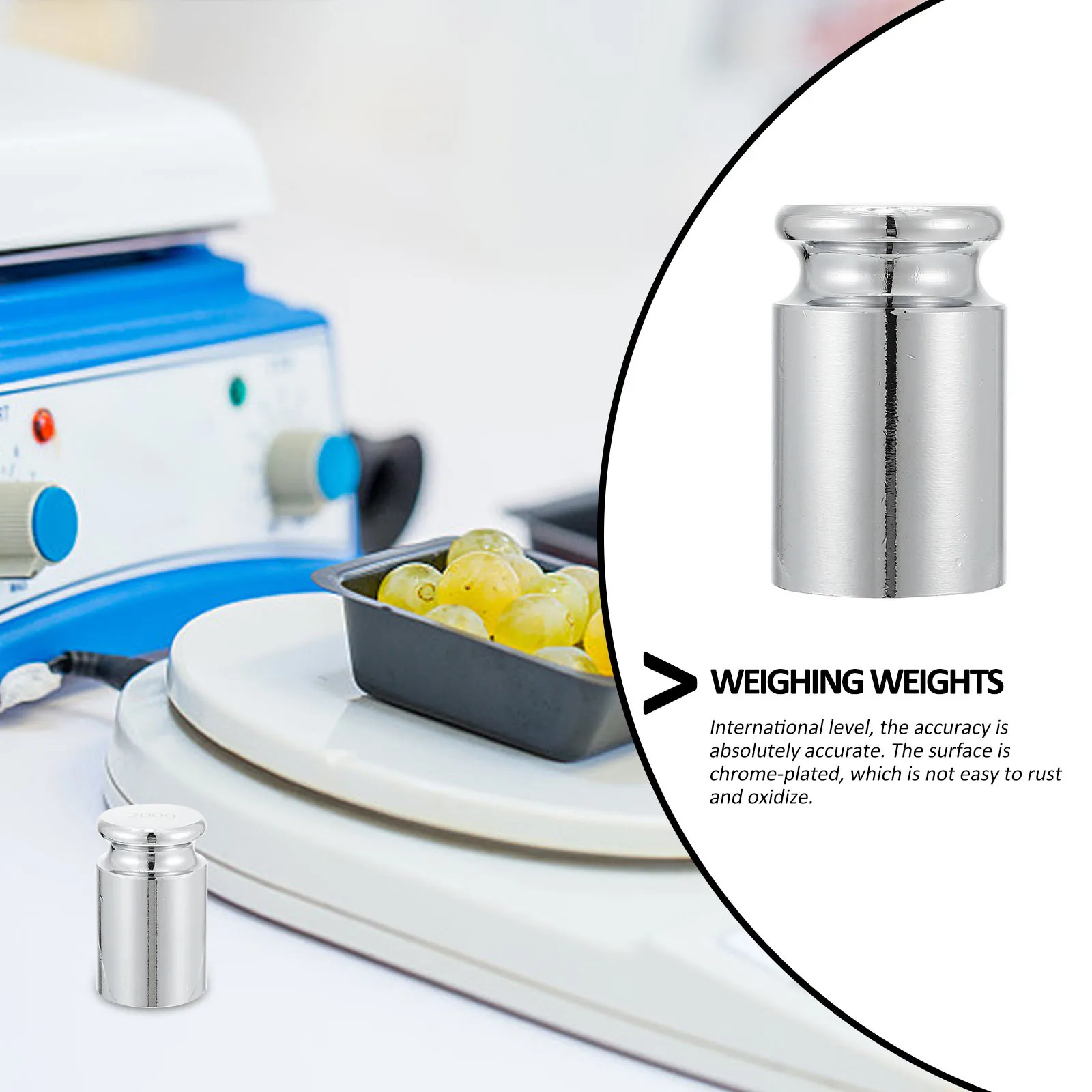 

2Pcs 200g Steel Calibration Weights Polished Surface Smooth Edges Laboratory Tools Experiment Calibration Weights