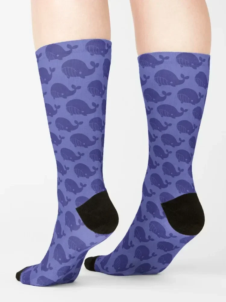 Chaussettes de dessin animé de baleine triste pour hommes et femmes, chaussures d'escalade, jarretière lumineuse