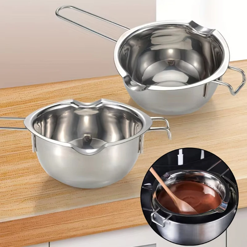 Long Handle Stainless Steel Butter Cheese Melting Boiler Pot For Melting Candle Wax Making Supplies Chocolate Milk Heating Pot