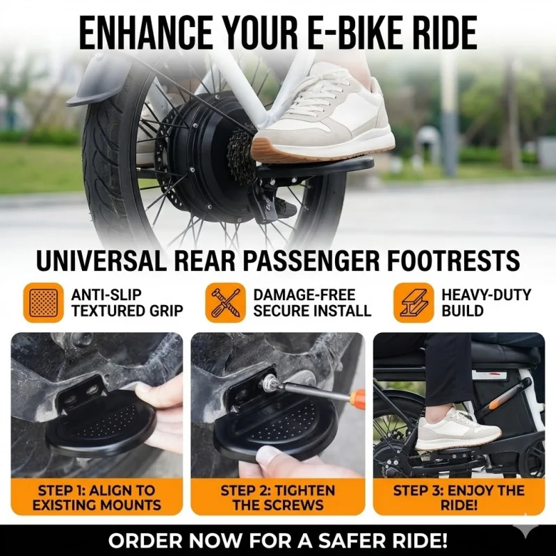 

Universal Motorcycle Scooter Rear Passenger Foot Pedal Cover Pegs