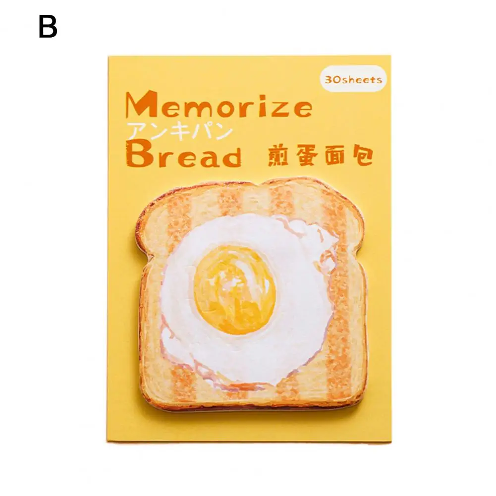 Bread-shaped Sticky Notes Durable Sticky Notes Premium Bread Shaped Sticky Notes 30 Sheets Loaf Design for Smooth for Reliable