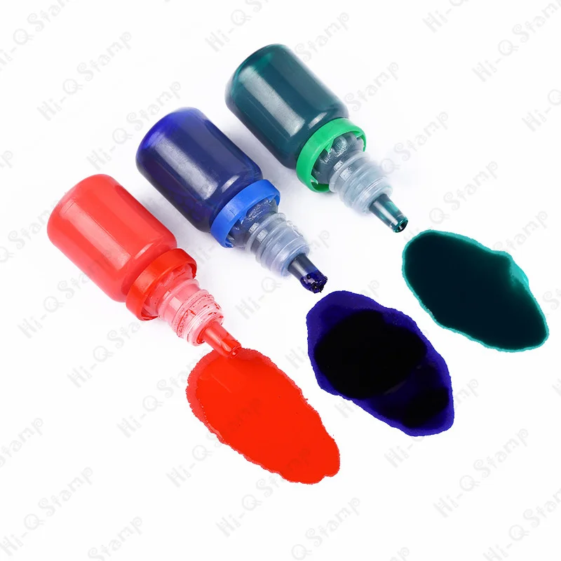 10ml Self-Inking Colorful Ink for Photosensitive Stamp Refilling Ink Red Green Blue Black Orange Rose red Chocolate Coffee White