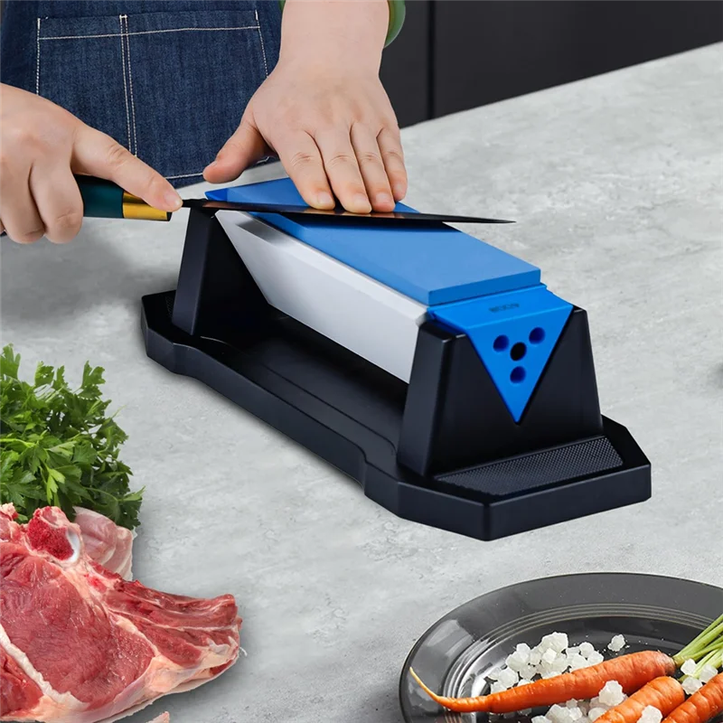 مجموعة حجر شحذ السكاكين من الدرجة A33Z، حبيبة ثلاثية الجوانب 400/1000/3000، مبراة سكاكين المطبخ مع دليل زاوية دقيق #2