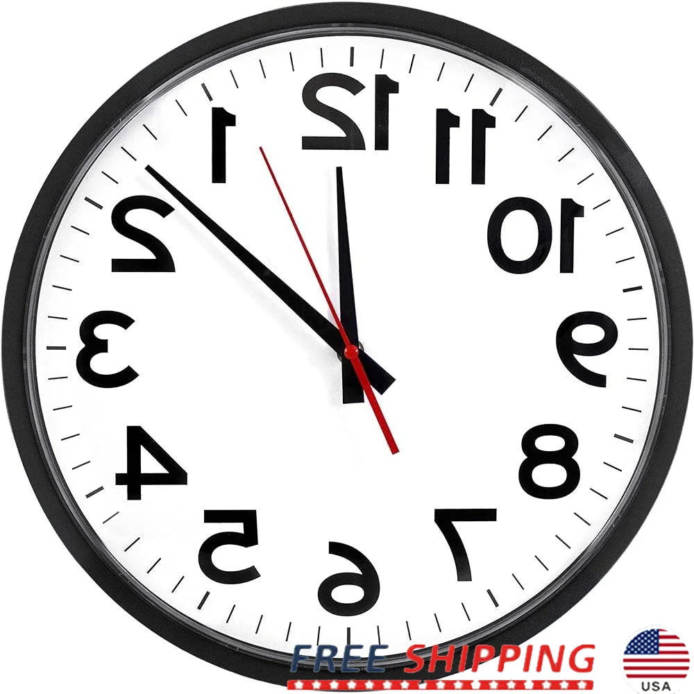 

14 Inch Atomic Wall Clock Easy to Read Battery Powered Stylish Analog Design Perfect Indoor Outdoor Use