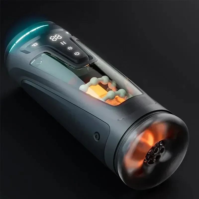 Automatic Telescopic Sucking Male Masturbator Cup Sex Machine Intelligent Voice Heating Pussy Masturbation Adult Sex Toy For Men