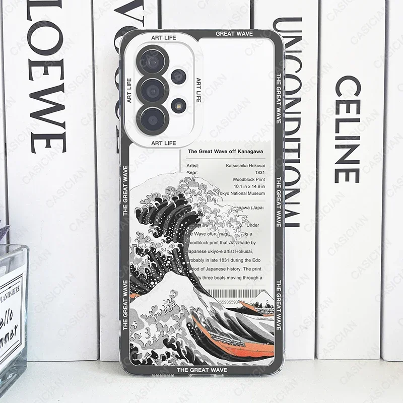 Etui na Samsung Galaxy A52 A53 A54 S20 FE S21 Plus S22 S23 S24 Ultra The Great Wave Off Kanagawa Hokusai sztuka estetyczna okładka