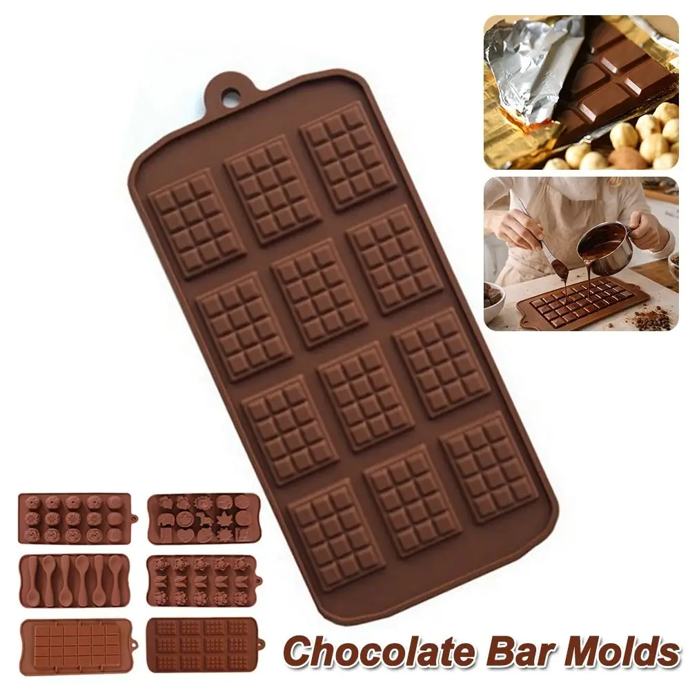 Durable DIY Chocolate Bar Molds Non-Stick Silicone Bars Making Mold Reusable Fondant Coffee Mould Kitchen Accessories